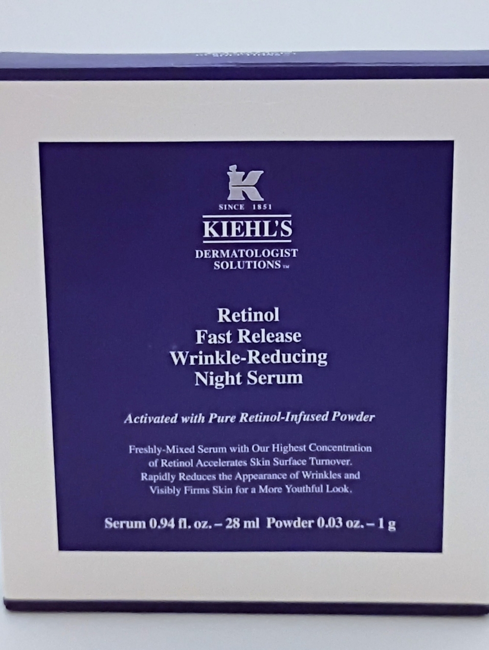 Kiehl’s Retinol Fast Release Wrinkle Reducing Night Serum 0.94oz 28ml New In Box
